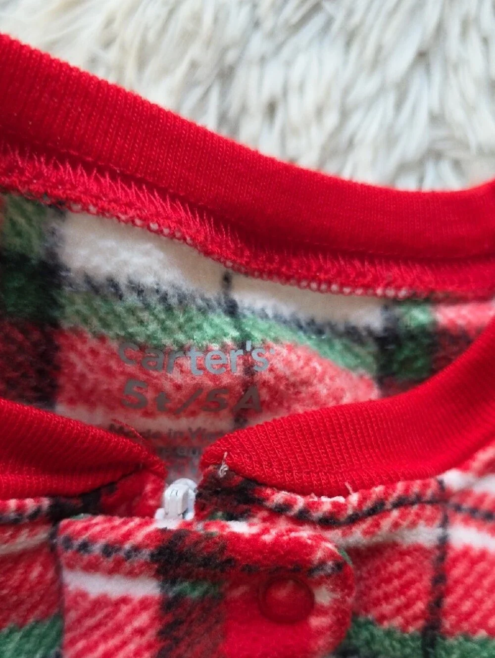 Carter's Red & White Holiday Plaid Footed Sleep Sack